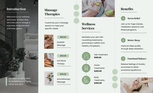 Wellness and Relaxation Menu Roll Fold Brochure - page 2