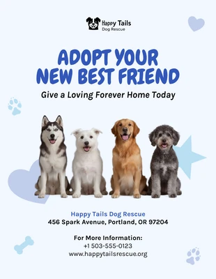 premium  Template: Plantilla para volante de adopción de perros
