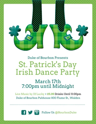 business  Template: Flyer de la soirée dansante de la Saint-Patrick