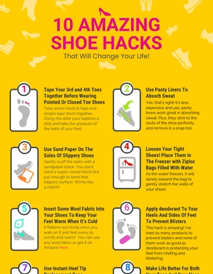 premium  Template: 10 Amazing Shoe Hacks Infographic Template
