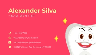 Red And Yellow Cute Illustration Dental Business Card - Página 2