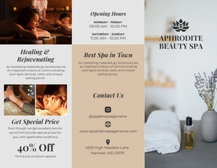 Free  Template: Grey And Brown Simple Minimalist Beauty Spa Brochure