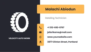 Modern Dark Gray And Yellow Automotive Business Card - Page 2