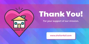 Free  Template: Nonprofit Thank You Heart Twitter Post