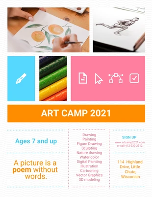 Free  Template: Bright Art Camp Event Poster