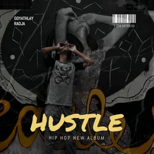 Free  Template: Black Modern Hip-Hop Album Cover