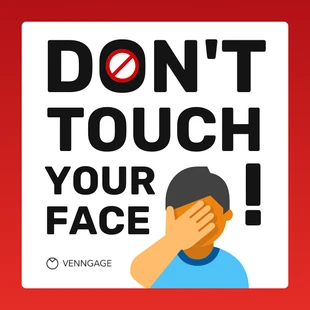 Free  Template: Postagem do Instagram "Não toque em seu rosto