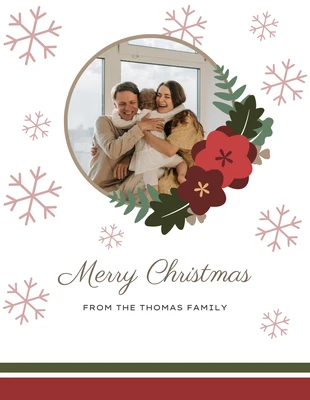 Free  Template: Simple White Christmas Family