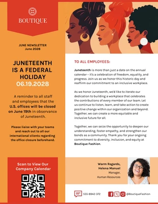 business  Template: Observing Juneteenth at Work Email Newsletter