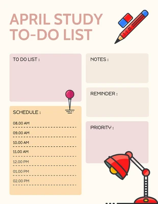 Free  Template: Light Yellow Modern April To-Do List Schedule Template