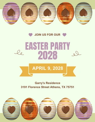 Free  Template: Light Green Colorful Easter Party Invitation