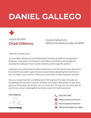 Light Red Simple Corporate Sales Letter
