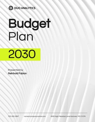 Free  Template: Plan budgétaire simple blanc et vert citron