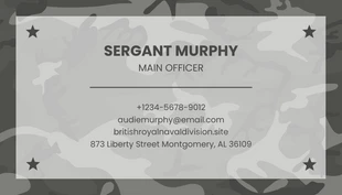 Grey Modern Pattern Military Business Card - صفحة 2