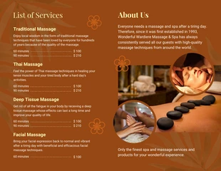 Brown And Yellow Modern Floral Aesthetic Beauty Spa Brochure - Pagina 2