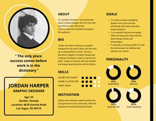 Free  Template: Yellow And Black Minimalist Digram User Persona