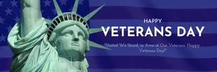 Free  Template: Banner do Dia dos Veteranos com Foto de Bandeira Moderna Azul