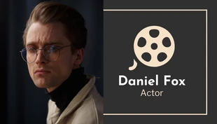 Free  Template: Dark Grey And Brown Professional Actor Business Card
