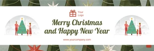 Free  Template: Green And White Modern Classic Illustration Merry Christmas Banner