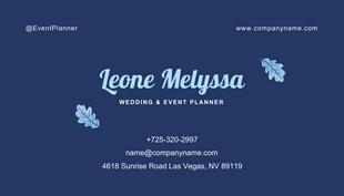 Navy And Baby Blue Modern Aesthetic Wedding And Event Planner Business Card - صفحة 2