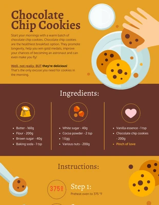 premium  Template: Infográfico de receitas de cookies