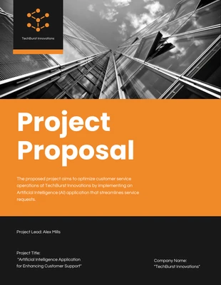 Free  Template: Dark Orange Project Proposal