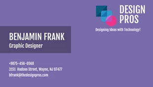 Free  Template: Purple Design Business Card