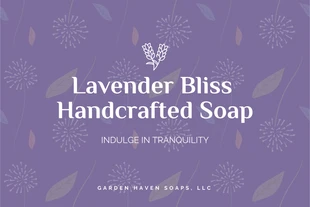 business  Template: Étiquette de savon à motif floral violet