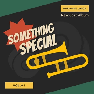 premium  Template: Couverture de l'album de jazz d'instruments emblématiques