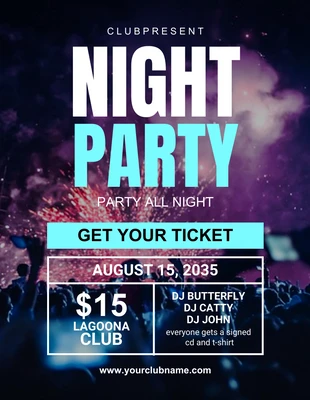 Free  Template: Black Modern Night Party Flyer