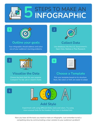 Free  Template: Blaue Infografik Schritte Prozess