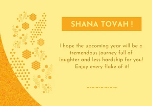 Free  Template: Cartão Shanah Tovah simples amarelo e laranja