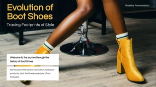 Free  Template: Apresentação Cronograma de botas amarelas e pretas de elegância moderna