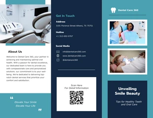Free  Template: Blue and Teal Minimalist Dental Brochure