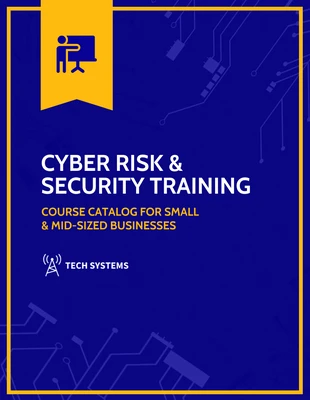 business and accessible Template: Catálogo de cursos de treinamento em segurança cibernética vibrante