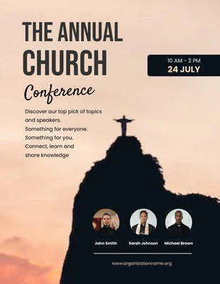 Free  Template: Modelo de pôster para conferência de igreja em preto e marrom