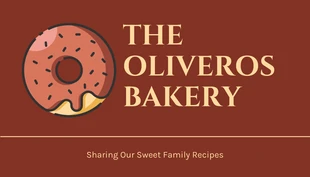 Free  Template: Braune und gelbe einfache Donut-Illustrations-Bäckerei-Visitenkarte