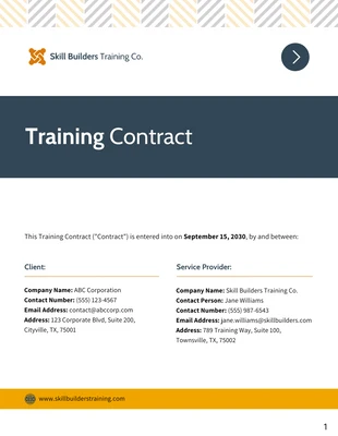 business  Template: Training Contract Template
