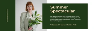 Free  Template: Banner de roupas de verão com foto minimalista verde escuro e amarelo