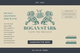 business  Template: Beige And Black Classic Vintage Beer Label