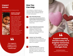 Red and White Minimalist Clean Modern Fundraising Tri-fold Brochure - صفحة 2