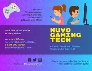 Free  Template: Gaming Technology Product Bi Fold Brochure