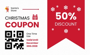 Free  Template: Red And White Minimalist Christmas Coupons