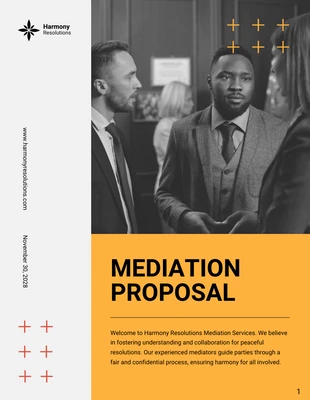 business  Template: Yellow and Red Mediation Proposal