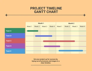 Free  Template: Einfacher farbiger Projektzeitplan Gantt Chart