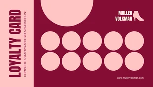 Free  Template: بطاقة ولاء للأزياء ذات اللون الوردي الفاتح والوردي الداكن