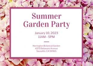 premium  Template: Convite para festa de verão no jardim