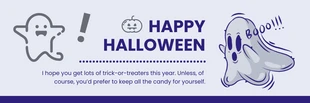 Free  Template: Light Blue Simple Ghost Illustration Halloween Banner