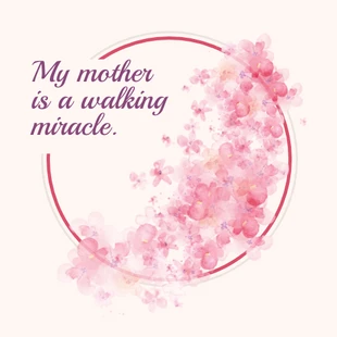 Free  Template: Cartão rosa para o Dia das Mães