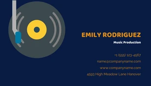 Navy Classic Illustration Dj Music Business Card - page 2